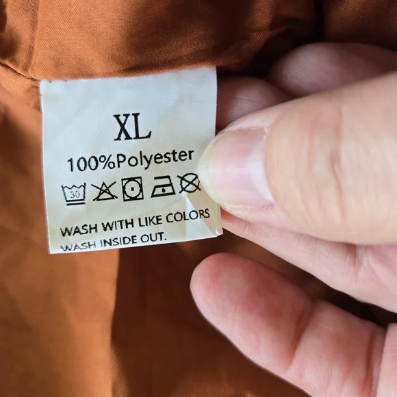 Felt Military Style Cropped Jacket Gold Buttons Lined Rust Color Size XL - Picture 8 of 9